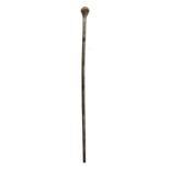 A late 19th or early 20th century Rhinoceros horn walking cane,