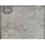Robert Morden Hertfordshire hand coloured map 39 x 46cm