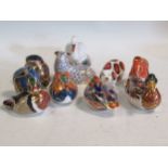 Royal Crown Derby paperweights, 10 Various animals including ducks