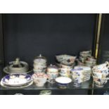 Porcelain tea service, probably Coalport, in imari colours, early 19th century, 11 tea cups, 12