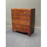 A 19th century mahogany chest of four drawers. 111 x 93 x 45cm