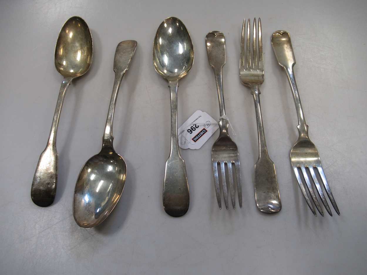 Six Scottish 19th century silver forks and spoons, 13 ozt (6)