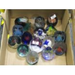 Sixteen Caithness glass paperweights, mostly numbered limited editions