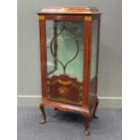 An Edwardian painted display cabinet, 131 x 58 x 37cm