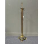 A brass standard lamp, 'lady' table lamp, and others (4)