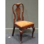 An 18th century walnut side chair (damaged)