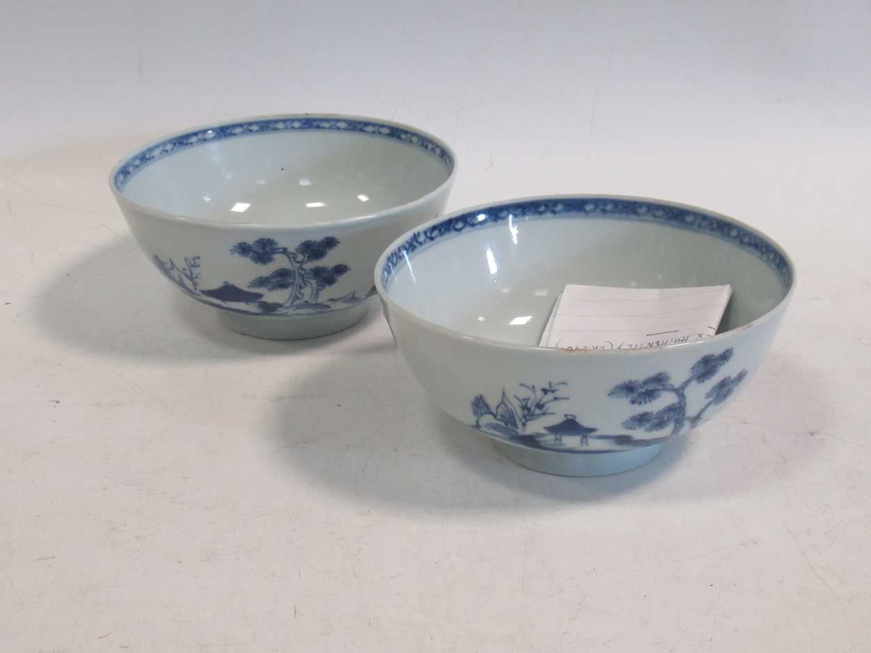 Two Nanking Cargo blue and white bowls