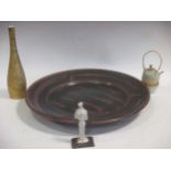 Adam Dworski studio pottery figure, together with a Mary Rich miniature teapot and cover,