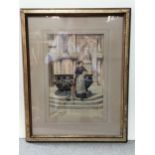 N Girotto (Italian, early 20th century), Lady with a pitcher, signed lower left, watercolour, 30 x