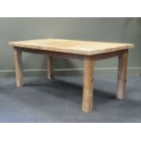 A stripped pine table, 76 x 183 x 89cm