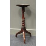 A 19th century mahogany tripod torchere or stand, the top possibly associated, 72 x 26cm