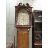 A 19th century eight-day longcase clock with painted dial by S Russell, Selkirk, 214cm high