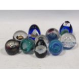 Ten Caithness and Selkirk glass paperweights, mostly numbered limited editions