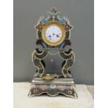 French ebonised and decorated 19th Century mantel clock