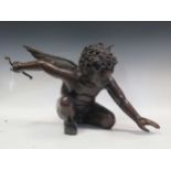 A large 20th century bronze model of cupid 41cm high