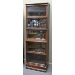 A Globe Wernicke oak sectional bookcase, 210 x 72 x 36cm