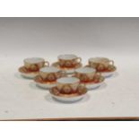 Spode tea and coffee service, early 19th century, in orange and gilt, pattern no. 670, 20 saucers,