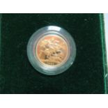 A 1980 proof full sovereign, capsuled and cased
