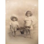 Photograph of two children, 73 x 60cm