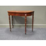 A 19th century mahogany card table, 76 x 92 x 45cm