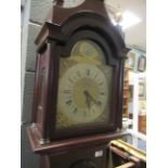 A reproduction chiming grandmother size longcase clock with brass dial, 202cm high