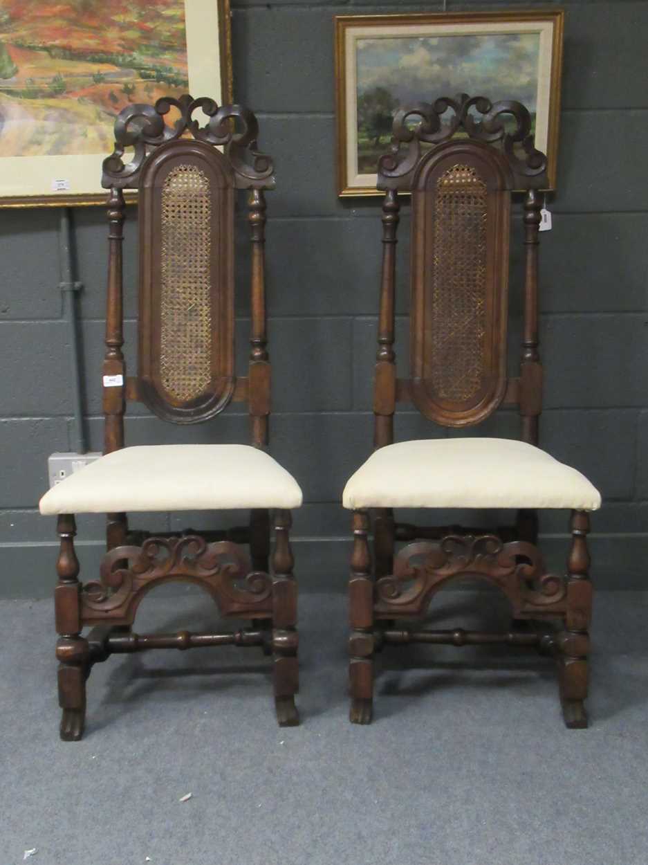 A pair of 17th century walnut side chairs