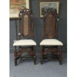 A pair of 17th century walnut side chairs