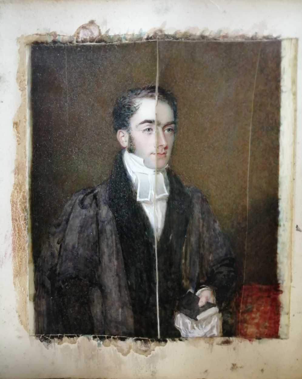 George Raphael Ward (British, 1797-1879), Portrait miniature of Rev. W. Frederick Wickham, signed - Image 2 of 4