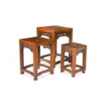 A nest of three small Chinese hardwood stands,