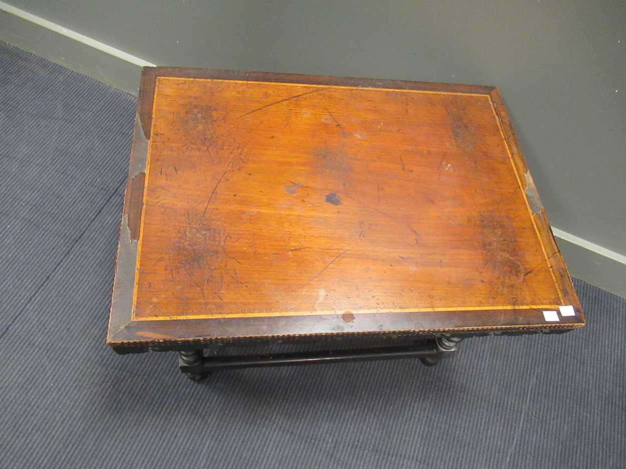 A Moorish style occasional table, the rectangular top above four bobbin turned supports 51 x 75 x - Bild 9 aus 9