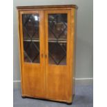 A two door Biedermeier book case, 163 x 99.5 x 44.5cmCondition report: Top is very scratched,