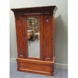 A Victorian wardrobe 188 x 123 x 49cm and a bookcase top 116 x 94 x 33cm