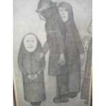 Laurence Stephen Lowry (1887-1976) Family Discussion limited edition print 357/850 unsigned, blind