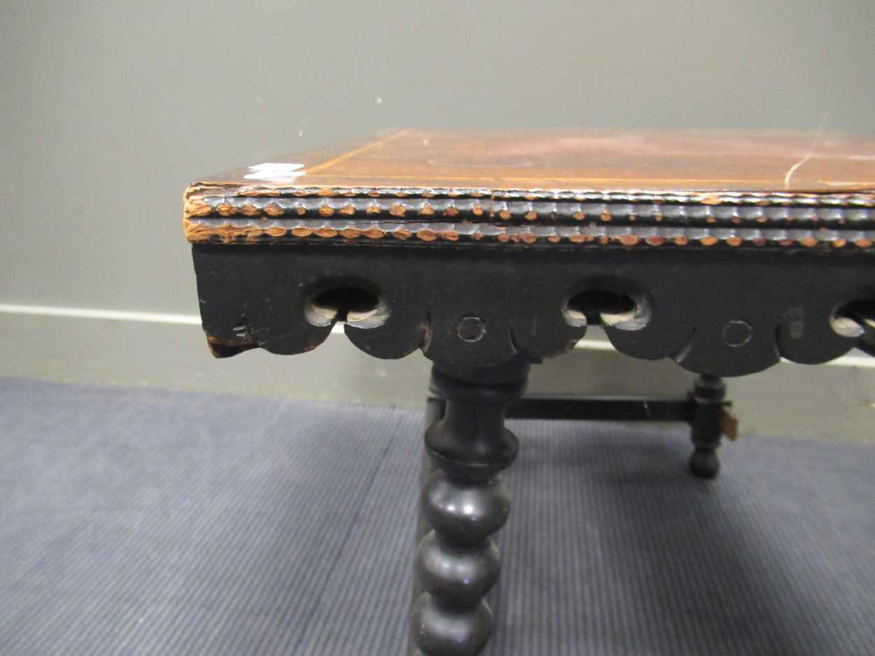 A Moorish style occasional table, the rectangular top above four bobbin turned supports 51 x 75 x - Bild 5 aus 9