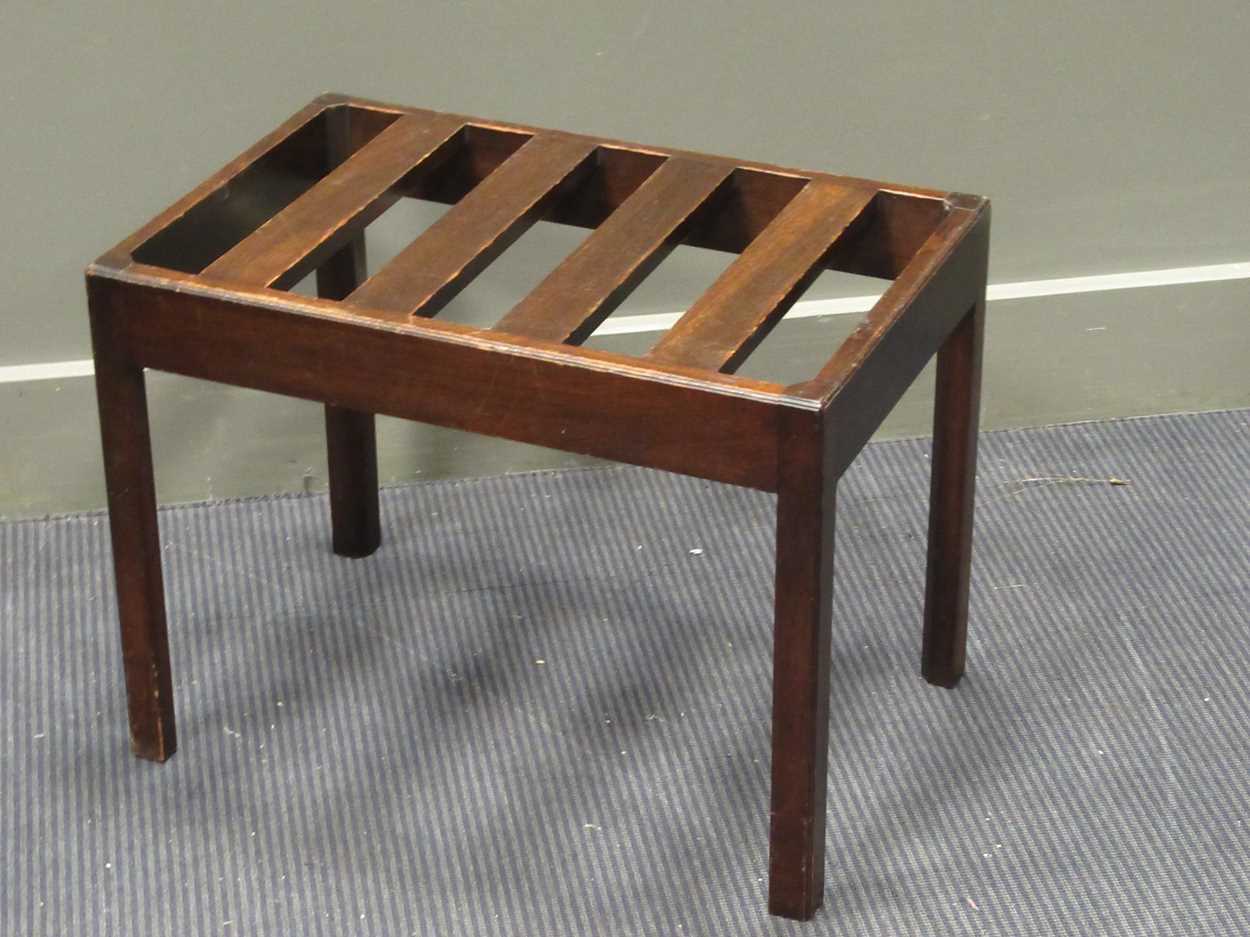 A vintage Georgian style mahogany luggage stand,