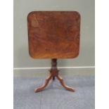 A William IV mahogany tripod table, 70 x 59 x 65cm together with a Regency mahogany tilt top