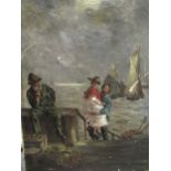 Paul Thiem (1858-1922) Fisherman returning home signed oil on canvas, unframed 48 x 32cm