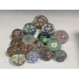 A collection of mostly Murano glass paperweights (16)