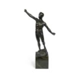 Julius Schmidt-Felling (German, 1835-1920), a bronze model of an athlete,