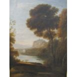 Attributed to Mary Anne Criddle (née Alabaster, 1805-1880) An Italianate landscape with a hill-top