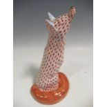 A Herend red fishnet model of a fox