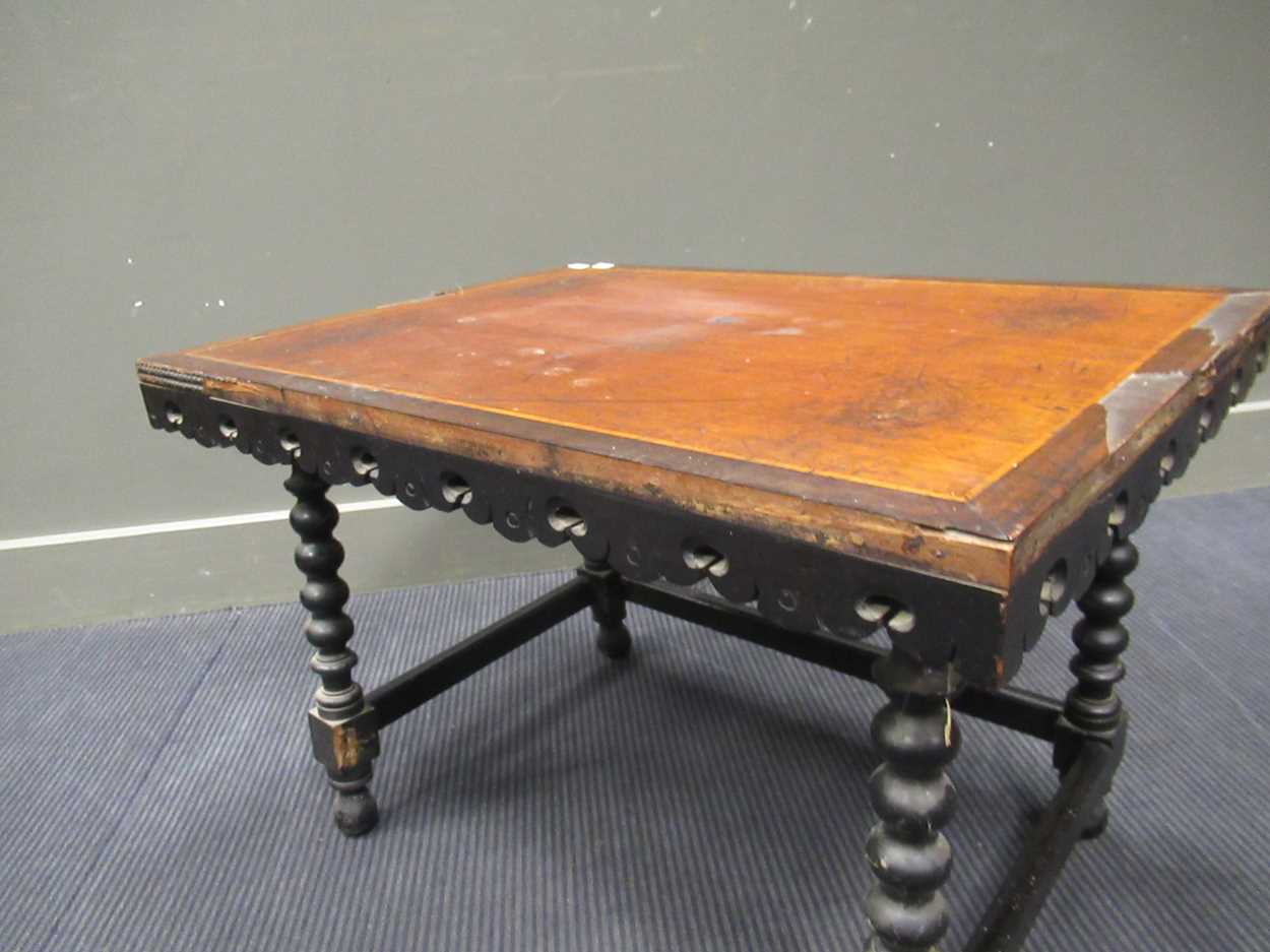 A Moorish style occasional table, the rectangular top above four bobbin turned supports 51 x 75 x - Bild 6 aus 9