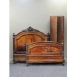 A French carved double bed 156cm wide