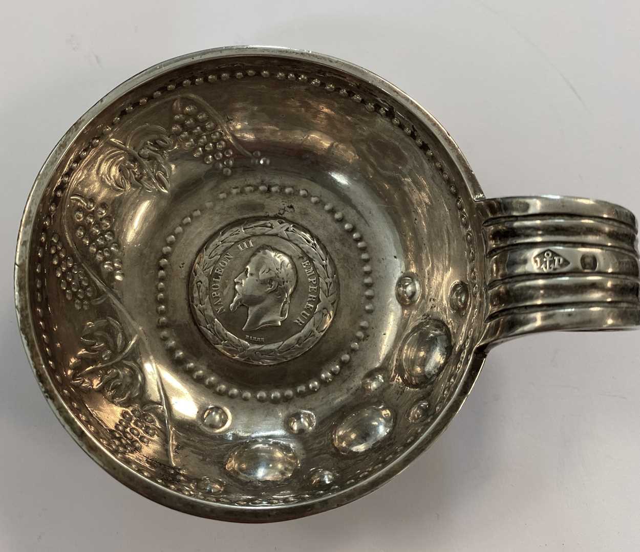 A mid-19th century French metalwares silver tastevin, - Image 6 of 8