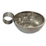 A mid-19th century French metalwares silver tastevin,