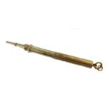A 15ct gold propelling pencil, mark of Sampson Mordan & Co,