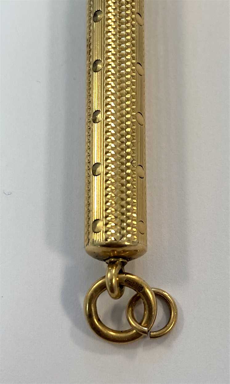 A 15ct gold propelling pencil, mark of Sampson Mordan & Co, - Image 3 of 7