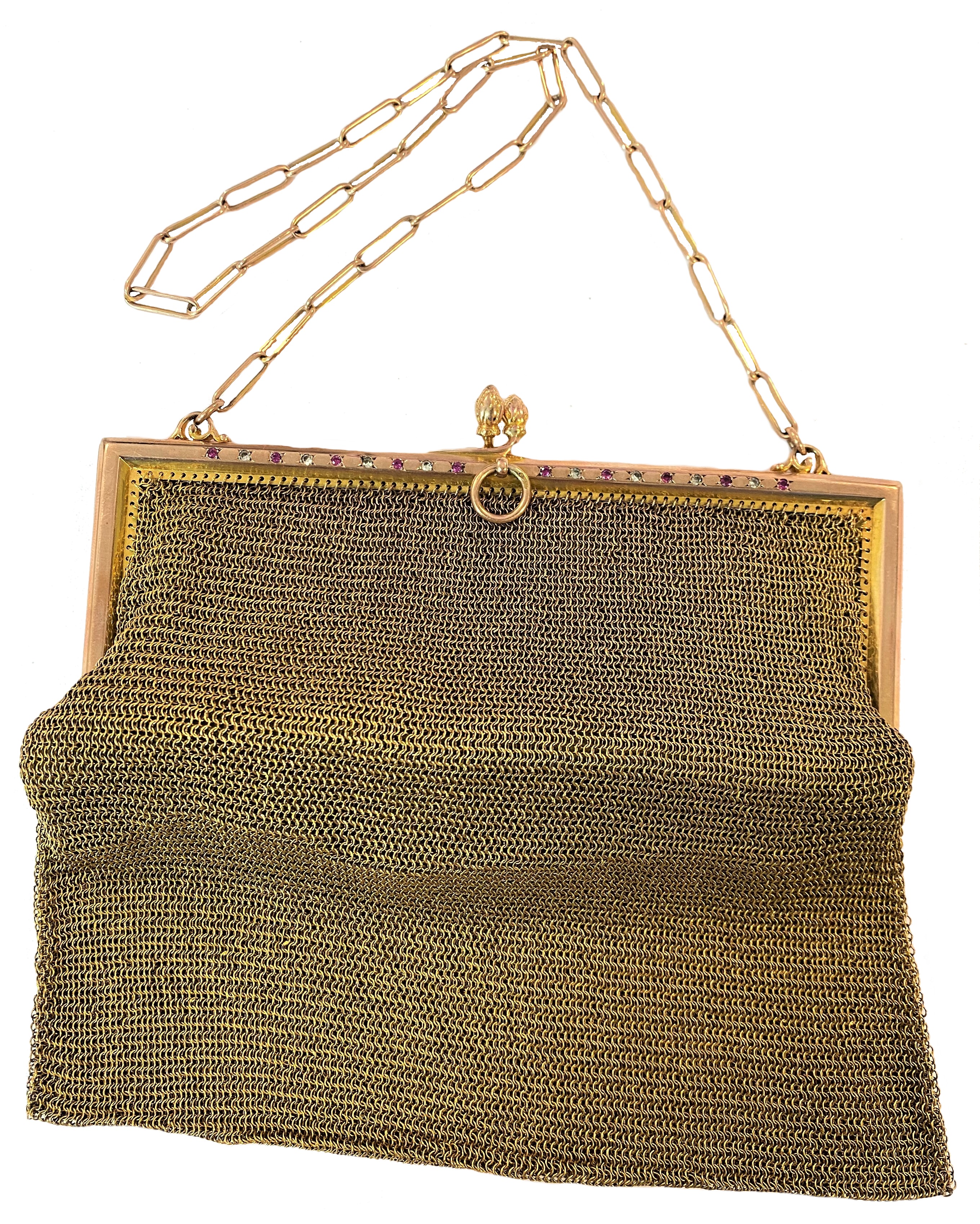 Two early 20th century mesh style dance purses,