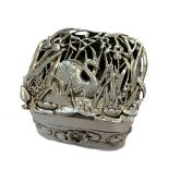 An Edward VII silver Art Nouveau box,