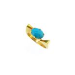 A modern turquoise dress ring,